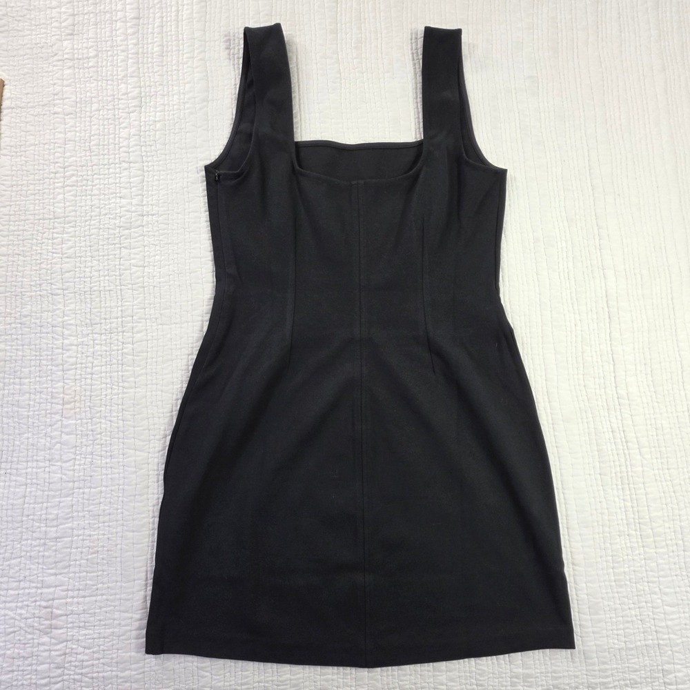 Everlane Size S Black Dream Square Neck Sleeveless Double Knit Sheath Dress